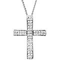 14k Gold 1/3ct TDW Diamond Cross Necklace (H-I, I2)