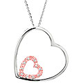 14k White/ Rose Gold Diamond Heart Necklace