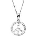 14k Gold 1/4ct TDW Diamond Peace Sign Necklace (H-I, I2)