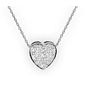 14k White Gold 1/10ct TDW Diamond Heart Necklace