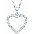 14k White Gold 1/5ct TDW Diamond Open Heart Necklace (H-I, I1-I2)