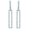 14k White Gold 3/8 TDW Diamond Rectangular Earrings (H-I, I1-I2)