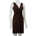 London Times Women's Gathered Matte Jersey Dress