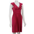 London Times Women's Sleeveless Ruffle Dress