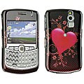 BlackBerry Curve Carbon Fiber Heart Crystal Case