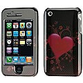 Apple iPhone 3G Carbon Fiber Heart Crystal Case