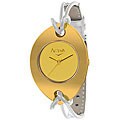 AK Anne Klein Women's Goldtone Covered Dial Mesh Bracelet Watch