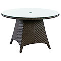 Carlton Chestnut Glass Top Wicker Dining Table