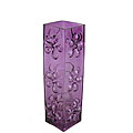 Tall Purple Glass Vase with Blownout Daisies