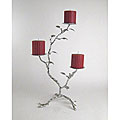 Silvertone Triple 'Leaves' Candle Holder