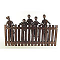Large Aluminum 'Children Peeking over Fence' Sculpture