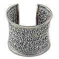 Silver 'Lanna Moonbeams' Cuff Bracelet (Thailand)