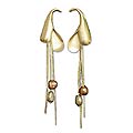 Goldplated 'Flowers in the Sun' Pearl Drop Earrings (Brazil)