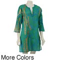 Cotton Kurta Floral Leaf Tunic (India)