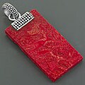 Sterling Silver Red Sea Coral Pendant (Indonesia)