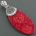 Sterling Silver Red Sea Coral Pendant (Indonesia)