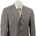 Adolfo Men's Light Grey Stripe Wool 3-button Suit