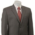 Calvin Klein Men's Grey Stripe Wool 2-button Suit