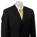 Calvin Klein Men's Black Pinstripe Wool 3-button Suit