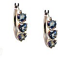 10k White Gold Mystic Blue Topaz Heart-shape Hoop Earrings