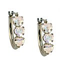 10k White Gold Mercury Mist Heart-shape Hoop Earrings