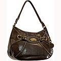 Isaac Mizrahi Brown Synthetic Leather Hobo Bag