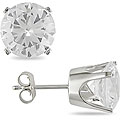 10k Gold Created White Sapphire Stud Earrings