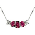 14k Gold Pink Tourmaline and Diamond Necklace