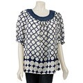 Piano Women's Plus Size Short-sleeve Geo Print Top