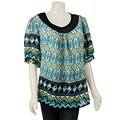 Piano Women's Plus Size Short-sleeve Geo Print Top