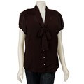 Piano Women's Plus Size Tie-front Blouse