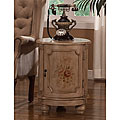 Hand-painted Antique White Drum Table