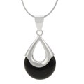 Sterling Silver Onyx Teardrop Necklace