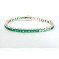 10k Gold Created Emerald Tennis Bracelet
