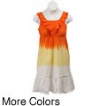 Hype Girl's Dip-dye Dress with Ruffle Neckline
