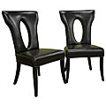 Nichola Espresso Brown Leather Chair (Set of 2)