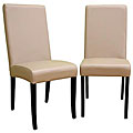 Rowland Beige Bi-cast Leather Dining Chairs (Set of 2)