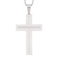 Stainless Steel Diamond Accent Cross Necklace