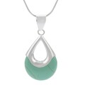 Sterling Silver Colored Gemstone Teardrop Necklace