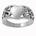 Sterling Silver Celtic Weave and Heart Ring