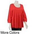Ashley Judd Women's Plus Size Pleated-front Top