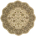 Machine-made Beige New Zealand Wool Rug (5'6 Round)