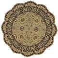 Machine-made Beige New Zealand Wool Scalloped Rug (5'6 Round)