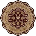 Eastern Gate Free Form Burgundy Rug (5'6 Round)