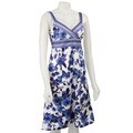 Madison Leigh Women's White/ Blue Surplice Dress