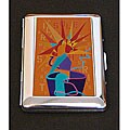 Chrome-plated Tarot 'Sun' Wallet/ Card Case (Chile)