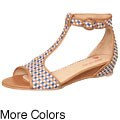 Farylrobin Women's 'Belly' Woven T-strap Sandals