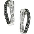 10k Gold 1/3ct TDW Black/ White Diamond Earrings (I-J, I2-I3)