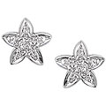 10k White Gold Diamond Star Earrings