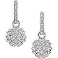 10k Gold 1/8ct TDW Diamond Flower Charm Earrings